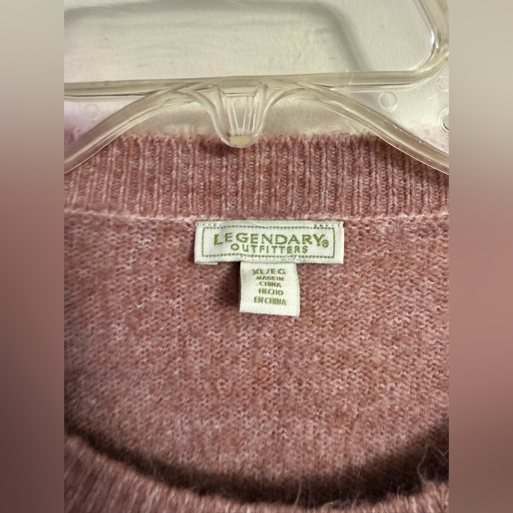 Legendary Outfitters Women's Soft Cozy Crewneck Sweater Heather Rose Pink XL - Picture 2 of 3